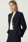 EV LéJac™ Leiden Loyal Navy Blue Single-breasted Four-button Jacket