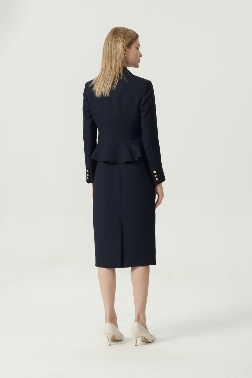 EV LéJac™ Leiden Loyal Navy Blue Single-breasted Four-button Jacket