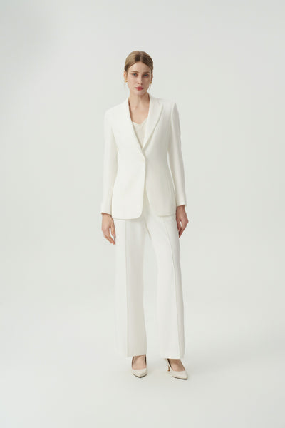 EV LéSuit™ White Single-breasted One-button Blazer
