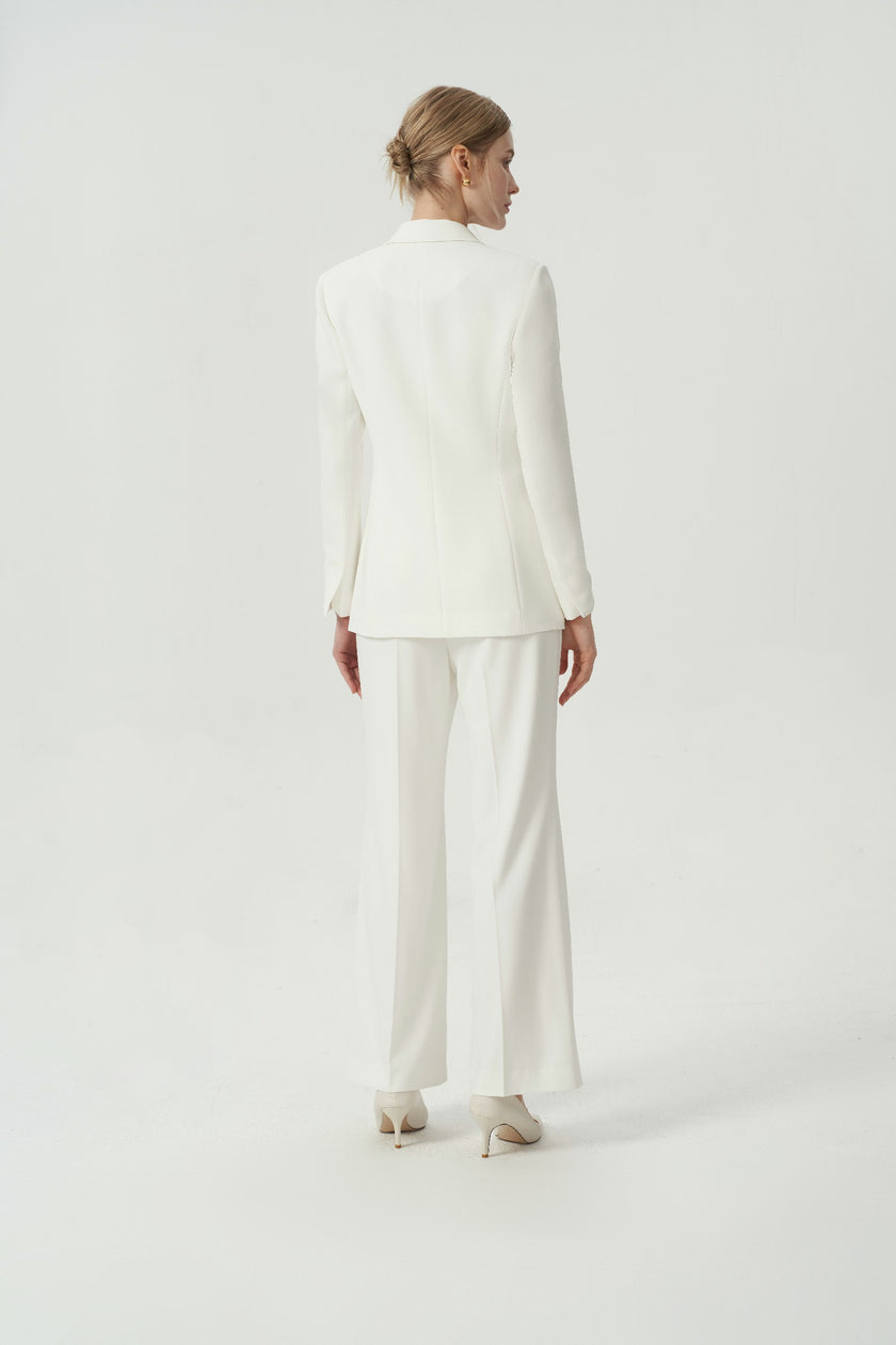 EV LéSuit™ White Single-breasted One-button Blazer