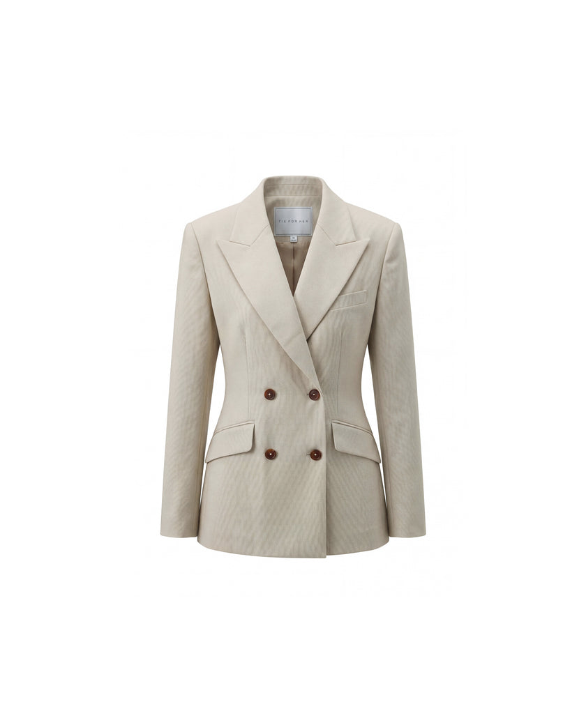 Sculpted Blazer Textured Oatmeal