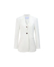 White tailored blazer with removable V-neck inner vest, front product view