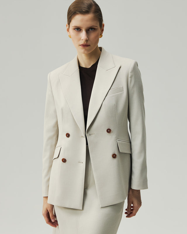 Sculpted Blazer Textured Oatmeal