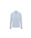 Glacier Blue long-sleeve V-neck shirt, front product view