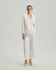 Wells Faux Two-Piece Blazer in White on model, full-length front styling view