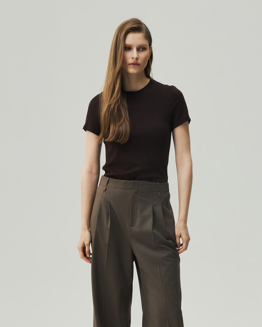 Fitted T-Shirt Brown