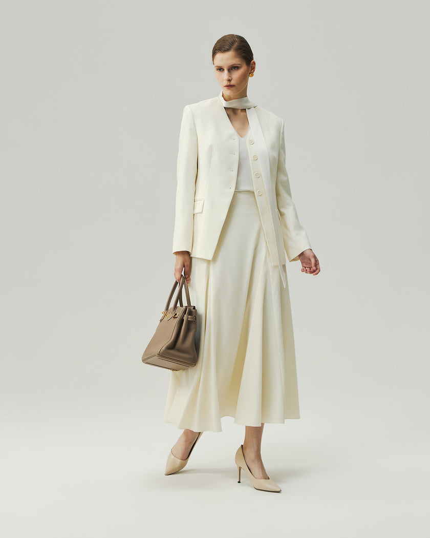 Sculpted Midi Skirt Vanilla