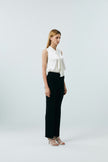 EV Supa™ Louis Black Mid-Rise Micro-Flare Trousers with Side Slits