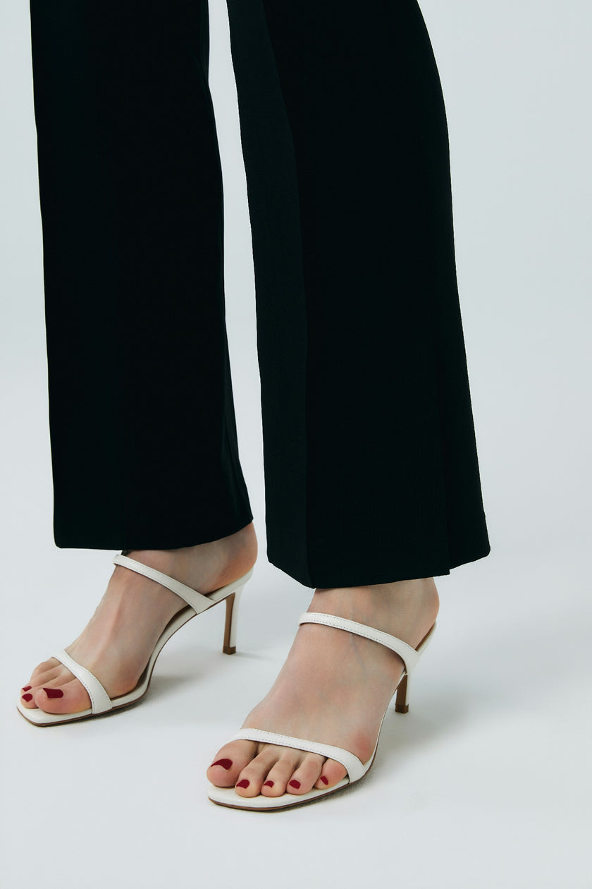 EV Supa™ Louis Black Mid-Rise Micro-Flare Trousers with Side Slits