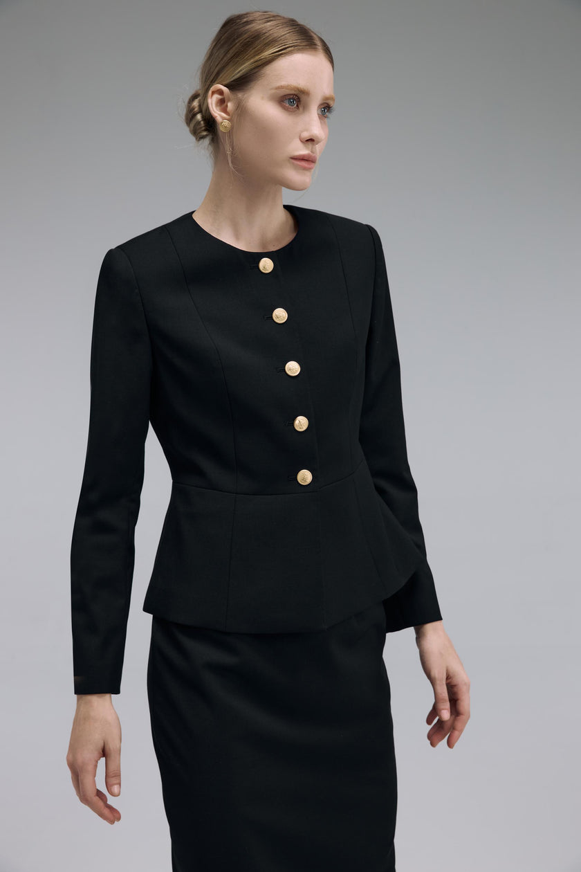 EV LéJac™ Berkeley Black Single-breasted Five-button Jacket