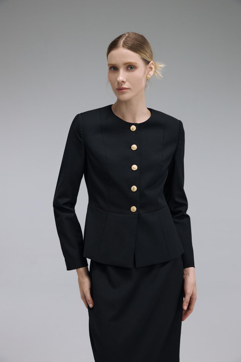 EV LéJac™ Berkeley Black Single-breasted Five-button Jacket