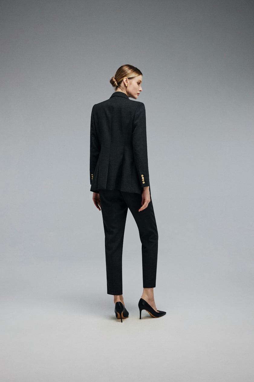 LC ACE™ Charcoal Gray Textural Double-breasted Blazer