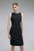 LC CURIE™ Charcoal Gray Textural Diamond-ratio Tailoring Dress