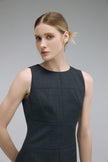 LC CURIE™ Charcoal Gray Textural Diamond-ratio Tailoring Dress