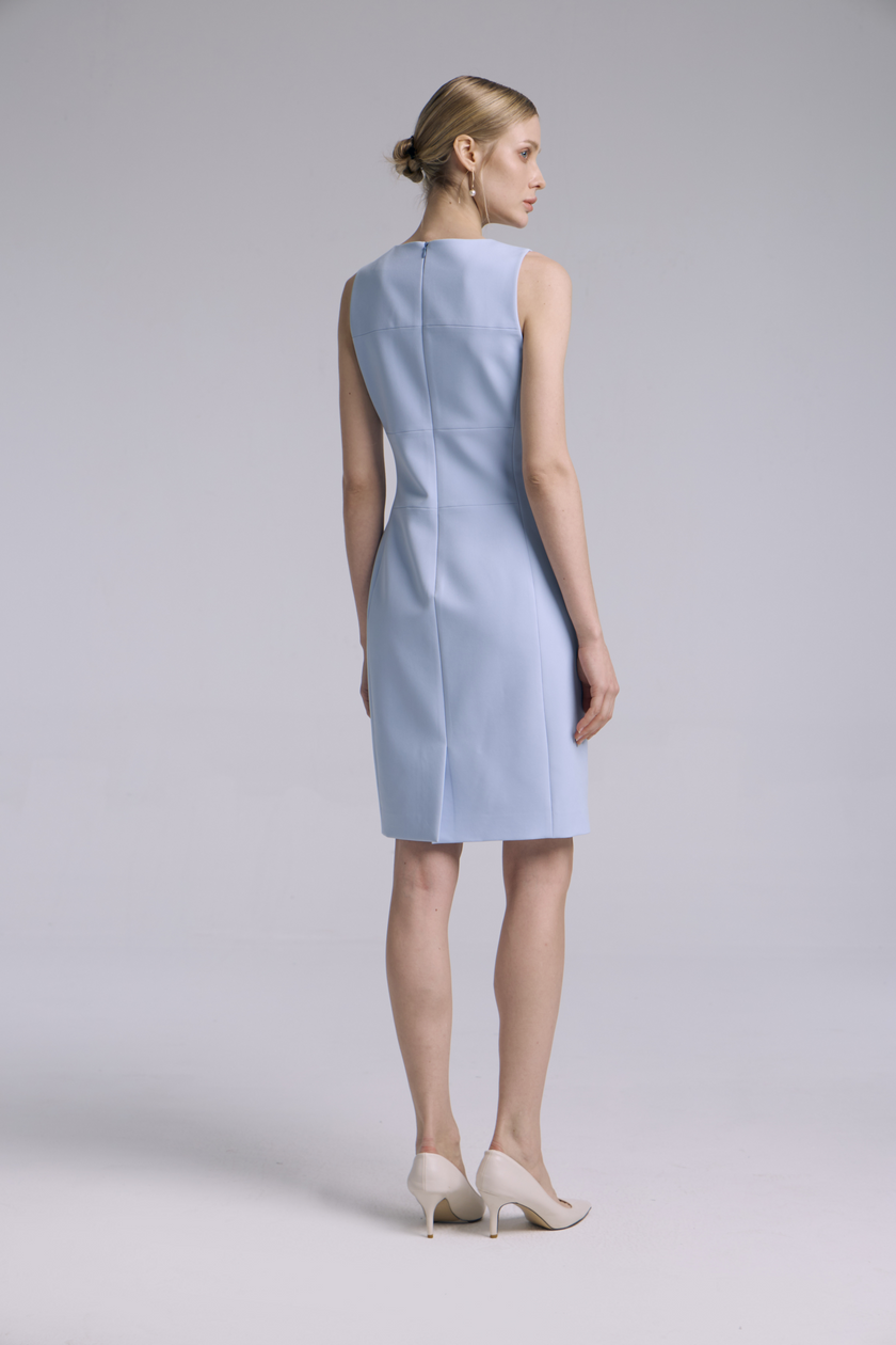 EV Sudro™ Bule Diamond-ratio Tailoring Sleeveless Dress