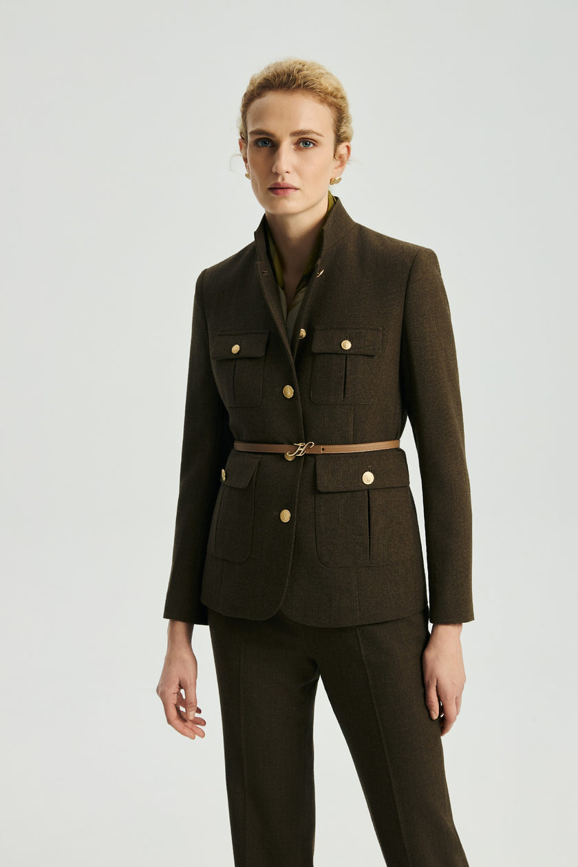 EV LéSuit™ Palm Green Single-Breasted Commuter Hunting Blazer