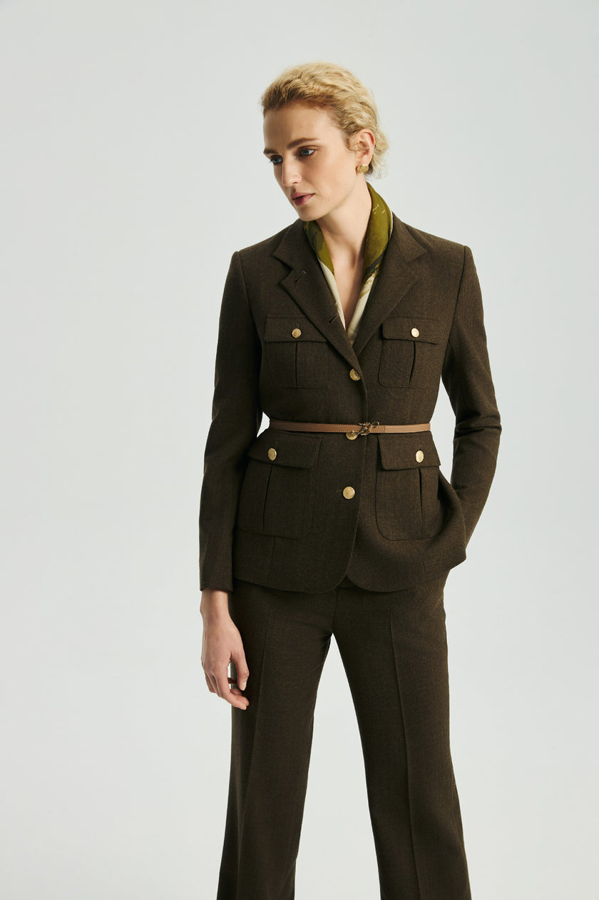 EV LéSuit™ Palm Green Single-Breasted Commuter Hunting Blazer