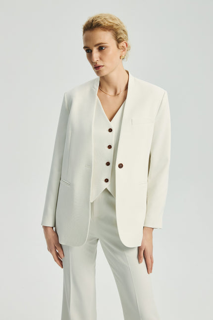 Wells Faux Two-Piece Blazer White