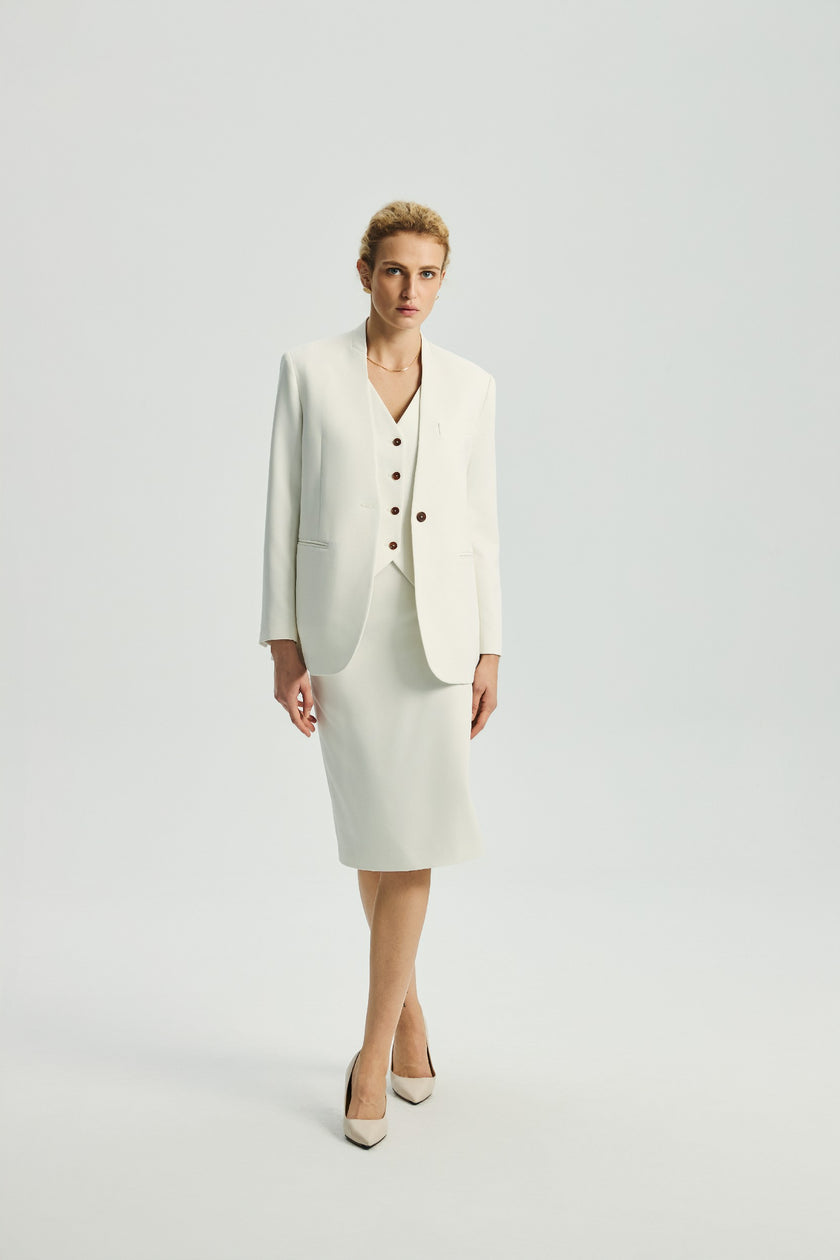 EV LéSuit™ White Removable Inner Vest Blazer