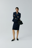 EV LéSuit™ Yale Loyal Navy Blue Collarless Blazer