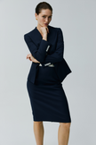 EV LéSuit™ Yale Loyal Navy Blue Collarless Blazer