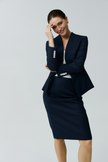 EV LéSuit™ Yale Loyal Navy Blue Collarless Blazer