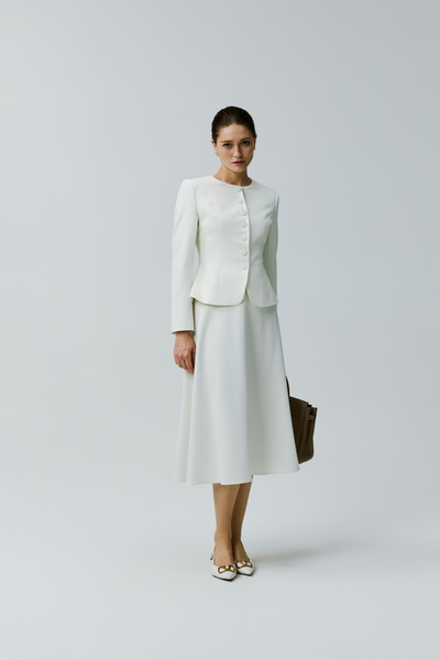 EV LéJac™ Piana White Single-breasted Seven-button Jacket