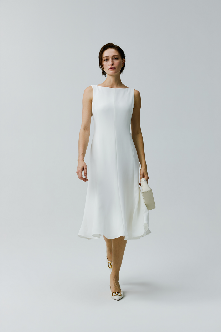 EV Sudro™ Marie White Sleeveless Mermaid Dress