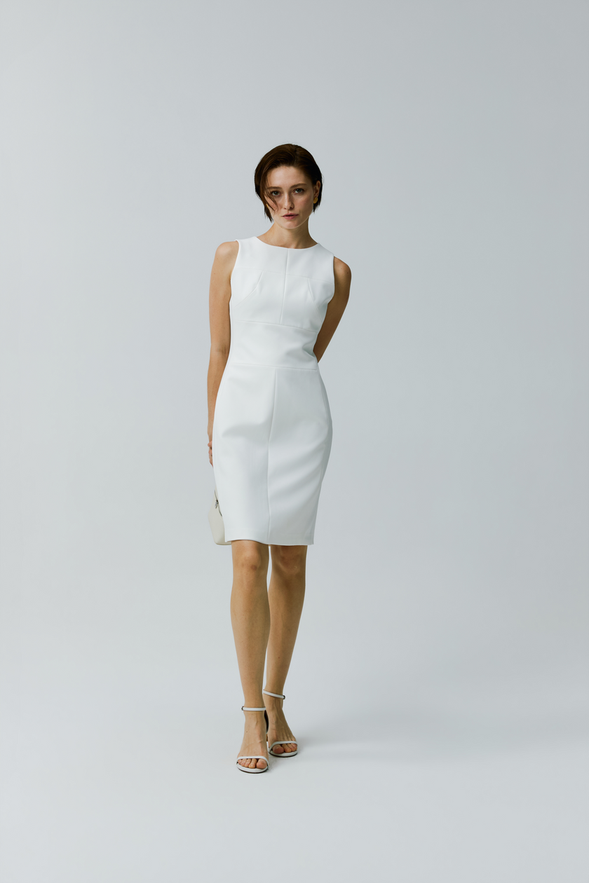 EV Sudro™ White Diamond-ratio Tailoring Sleeveless Dress