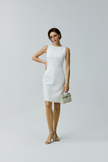 EV Sudro™ White Diamond-ratio Tailoring Sleeveless Dress