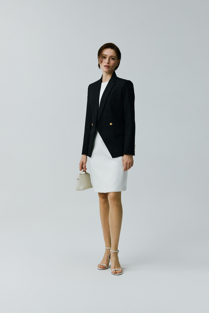 EV Sudro™ White Diamond-ratio Tailoring Sleeveless Dress