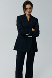 EV LéSuit™ Loyal Navy Blue Loose-fit Double-breasted Two-button Blazer