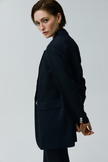 EV LéSuit™ Loyal Navy Blue Loose-fit Double-breasted Two-button Blazer