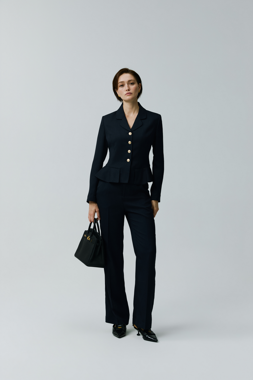 EV LéJac™ Leiden Loyal Navy Blue Single-breasted Four-button Jacket