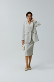 EV LéSuit™ Creamy White Loose-fit Double-breasted Two-button Blazer