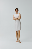EV Sudro™ White Diamond-ratio Tailoring Sleeveless Dress
