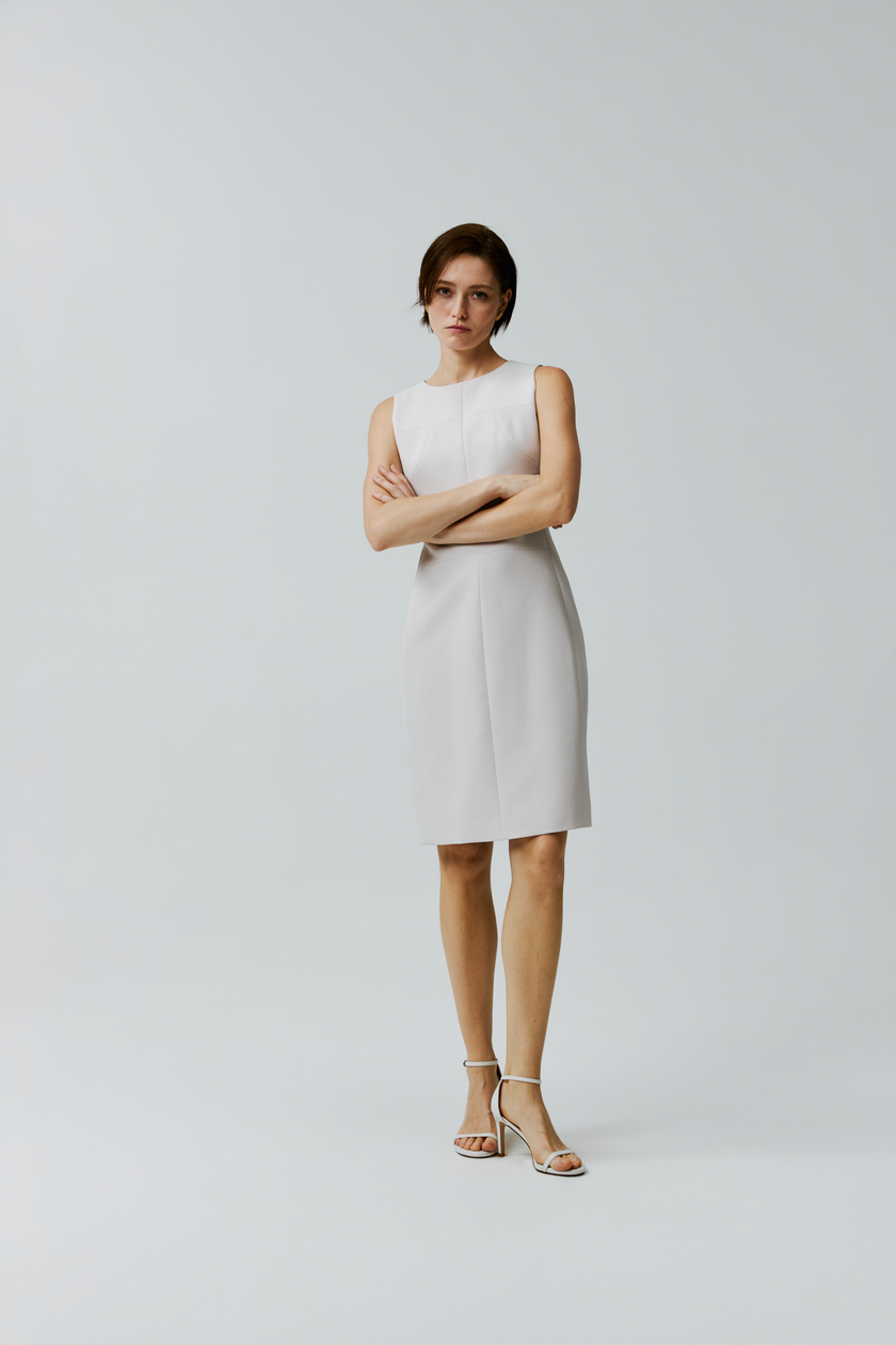 EV Sudro™ White Diamond-ratio Tailoring Sleeveless Dress
