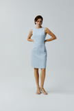 EV Sudro™ Bule Diamond-ratio Tailoring Sleeveless Dress