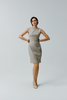 LC CURIE™ Apricot Granular Texture Diamond-ratio Tailoring Dress
