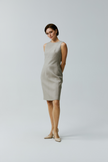 LC CURIE™ Apricot Granular Texture Diamond-ratio Tailoring Dress