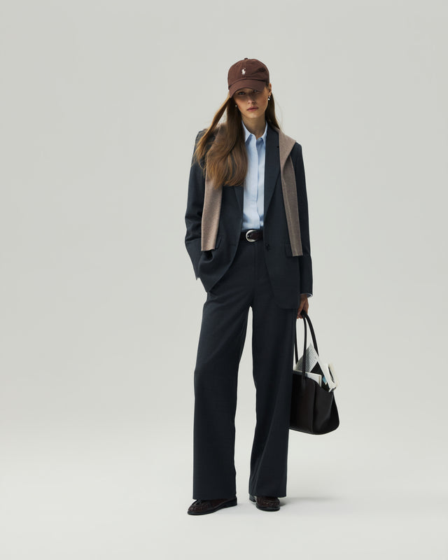 Straight-Leg Trousers Charcoal Grey