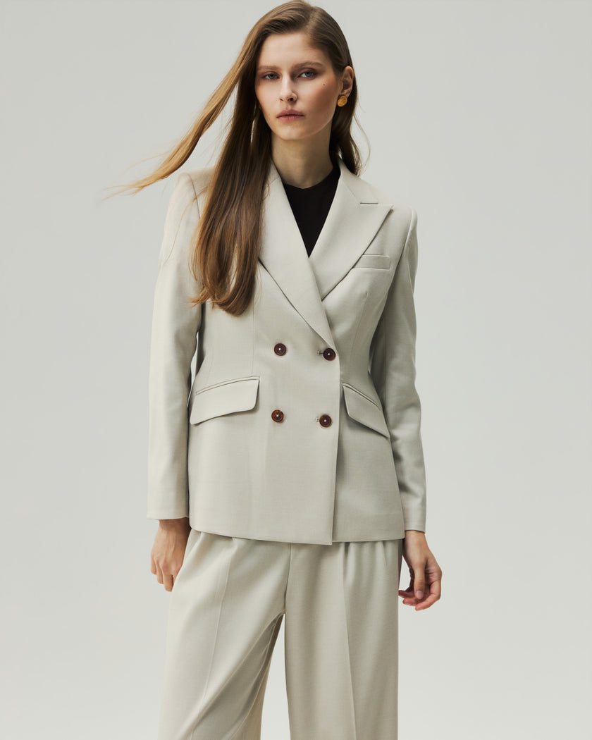 Sculpted Double-Breasted Blazer