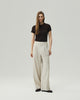 Wide-Leg Trousers Textured Oatmeal