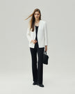 V-Neck Blazer Almond White
