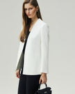 V-Neck Blazer Almond White