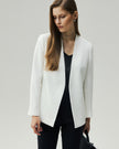 V-Neck Blazer Almond White