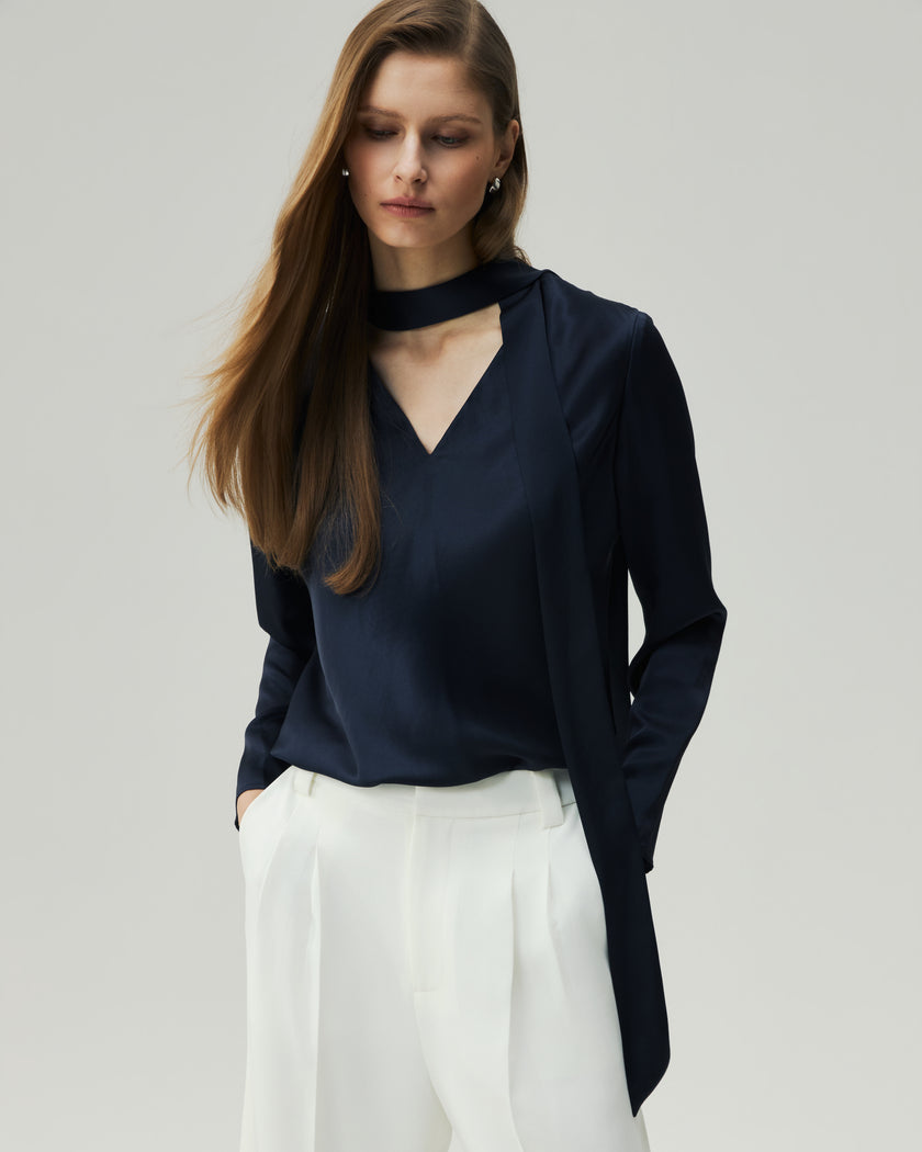 Reversible Blouse Navy