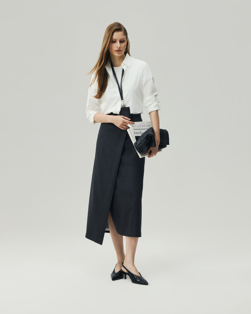 Wrap Skirt Charcoal Grey