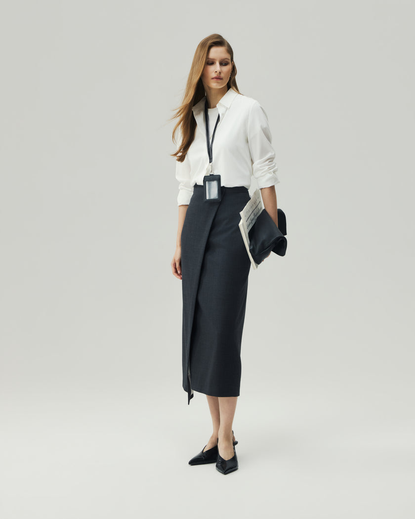 Wrap Skirt Charcoal Grey
