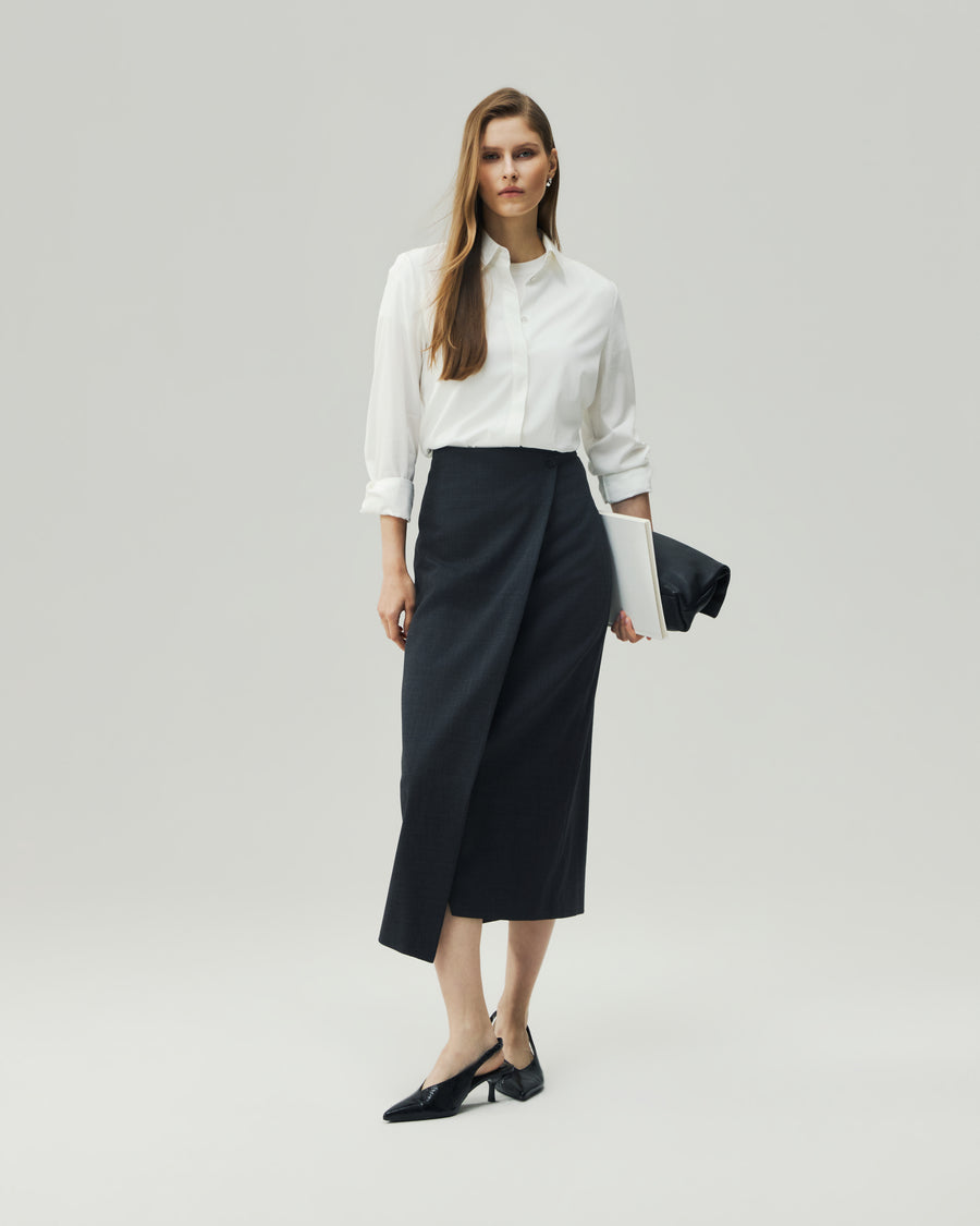 Wrap Skirt Charcoal Grey